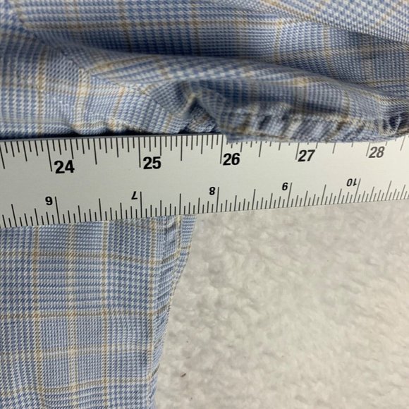 Ermenegildo Zegna Men's Blue Check Button Up Long Sleeve Dress Shirt Sz XXL 8779 - Picture 3 of 11